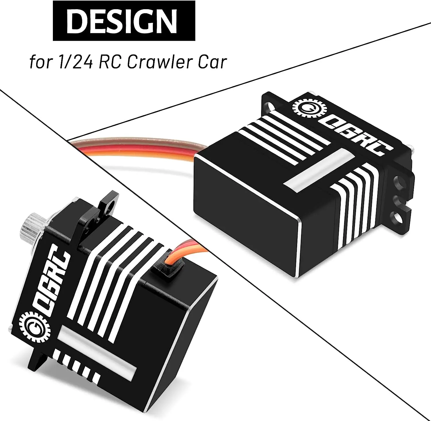 เซอร์โว OGRC SCX24 เซอร์โวพวงมาลัยแรงบิดสูง SCX24 เซอร์โวดิจิตอล เซอร์โวพวงมาลัย RC พร้อมเฟืองเหล็ก สำหรับอัพเกรด SCX24 TRX4M