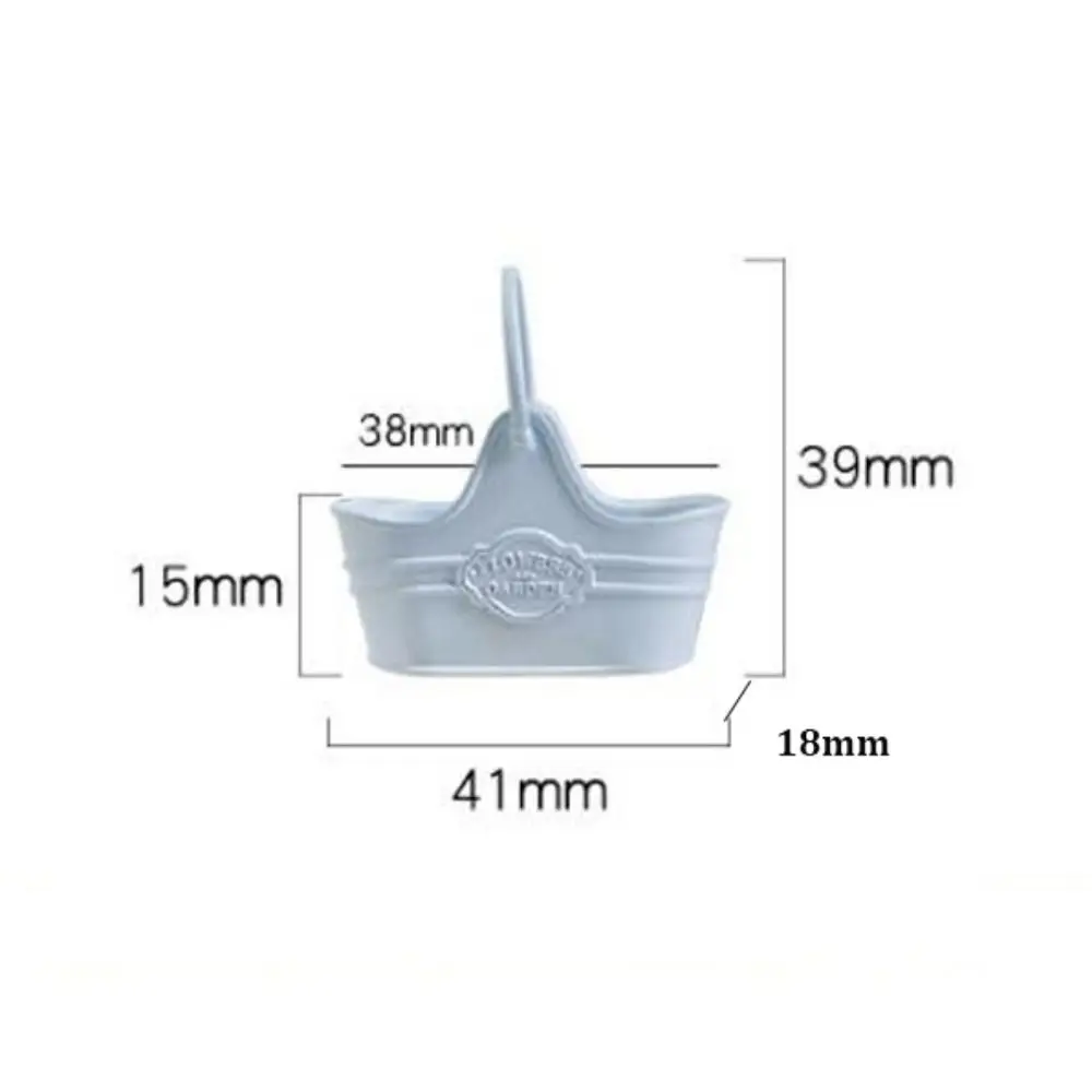 Cesta de cubo de flores para construcción, decoración de jardín de hadas, cesta de casa de muñecas de Metal de alta calidad, cesta de compras multicolor