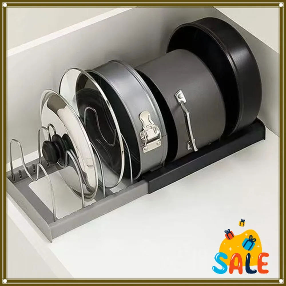 

Выдвижная раскладная подставка для крышек кастрюль для домашней кухни, хранение на столешнице с дренажным ящиком для шкафов