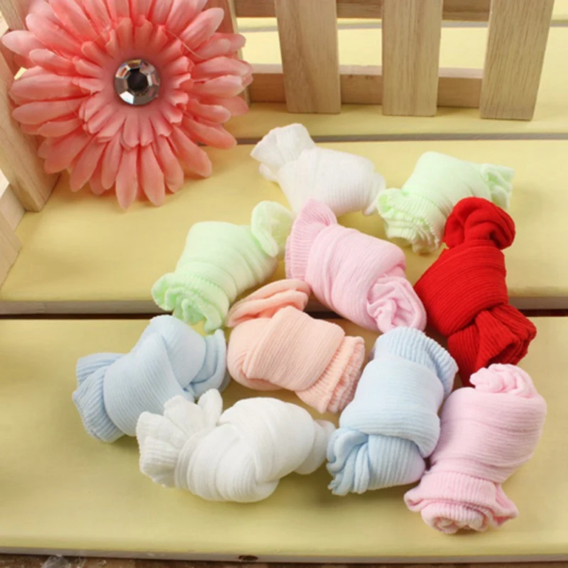 

5 Pairs Cute Socks Newborn Girls Boys Socks For Babies Candy Color Breathable Infant Socks For 0-24 Months Baby Girl Boy