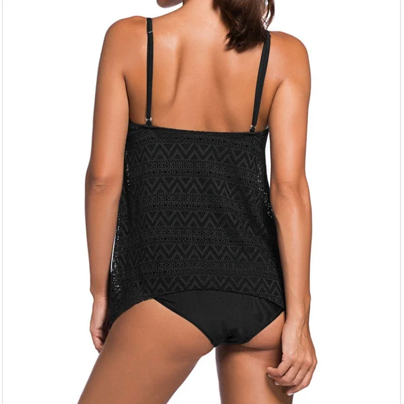 Imagem -02 - Roupa de Banho Monocromática Feminina Tamanhos Grandes Biquíni Grande Micro Tankini Maiô Grande Conjunto de Peças Fato de Banho Natação 4xl Novo 2023