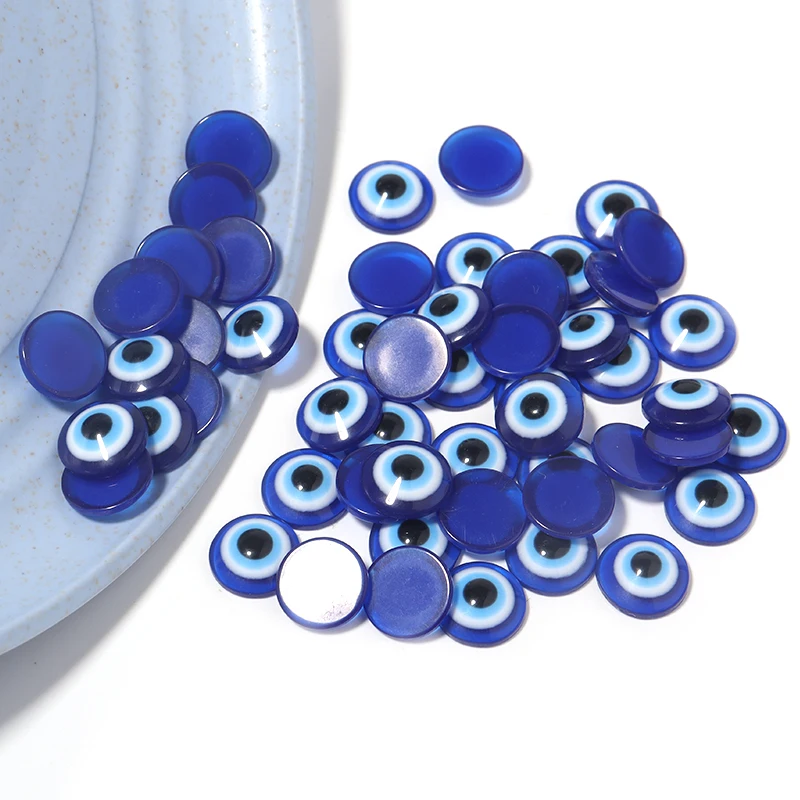 20-50 sztuk/partia 6-20mm niebieska żywica Evil Eye koraliki do tworzenia biżuterii koraliki z oczami koraliki dystansowe Diy kolczyki naszyjniki hurtownia — zdjęcie 4