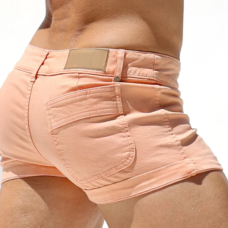 Pantalones cortos sexis de verano 2024 para hombre, pantalones cortos informales de Color sólido para vacaciones en la playa, pantalones cortos