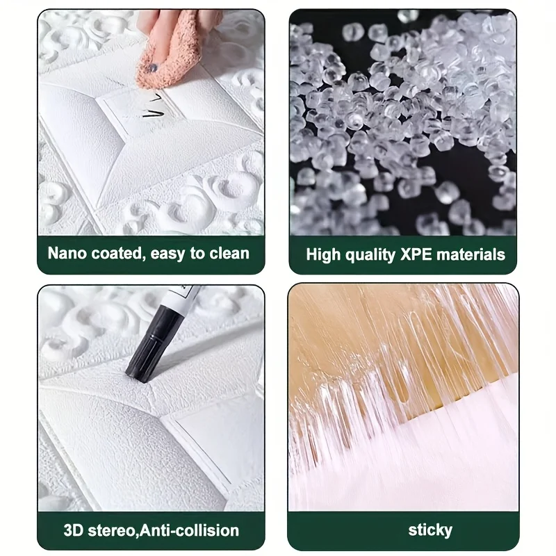 10pcs Waterproof ceiling decoration wallpaper Wall Sticker Foam Self Adhesive