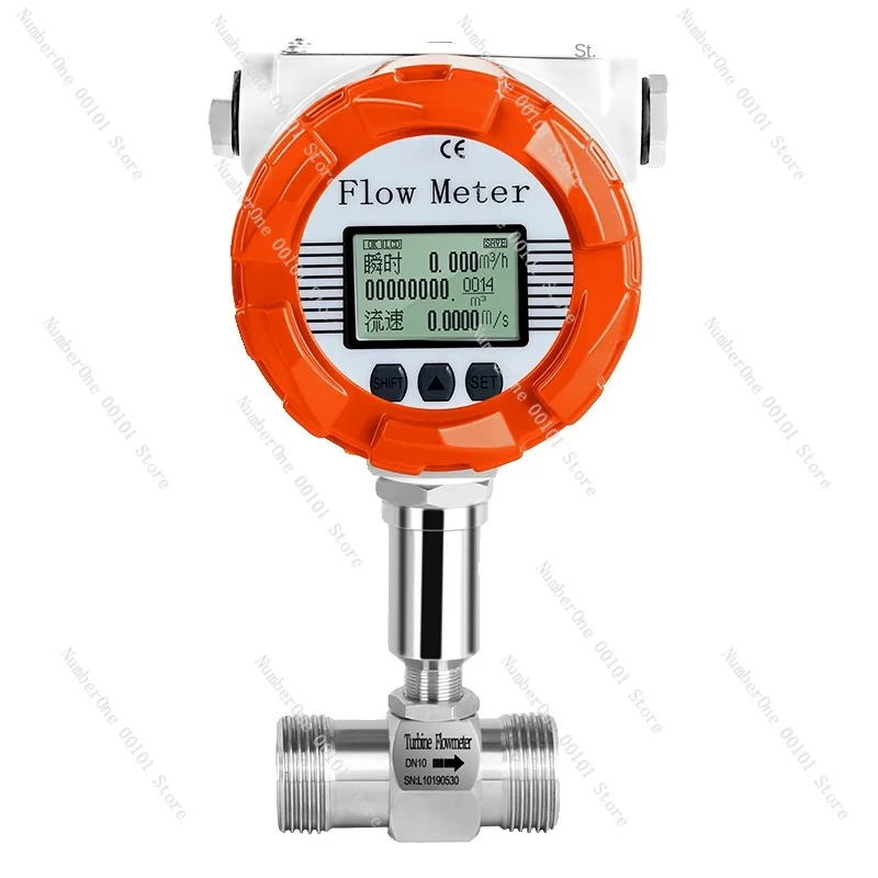 Electronic digital turbine flowmeter, water, oil, methanol, coolant, ethylene glycol liquid sensor