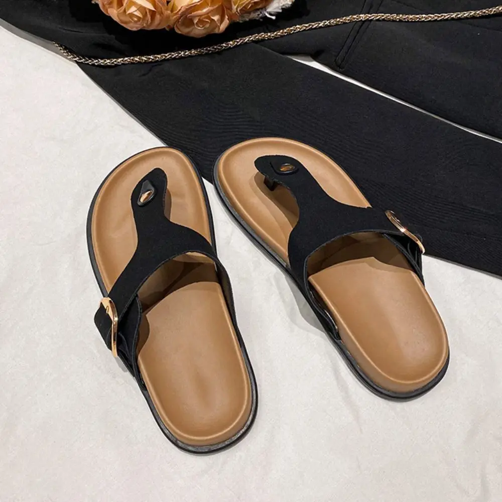 منصة بسيطة شاطئ الوجه يتخبط المضادة للانزلاق الصيف الشرائح الصنادل البلاستيكية بولي Leather شبشب جلدي المرأة الصيف