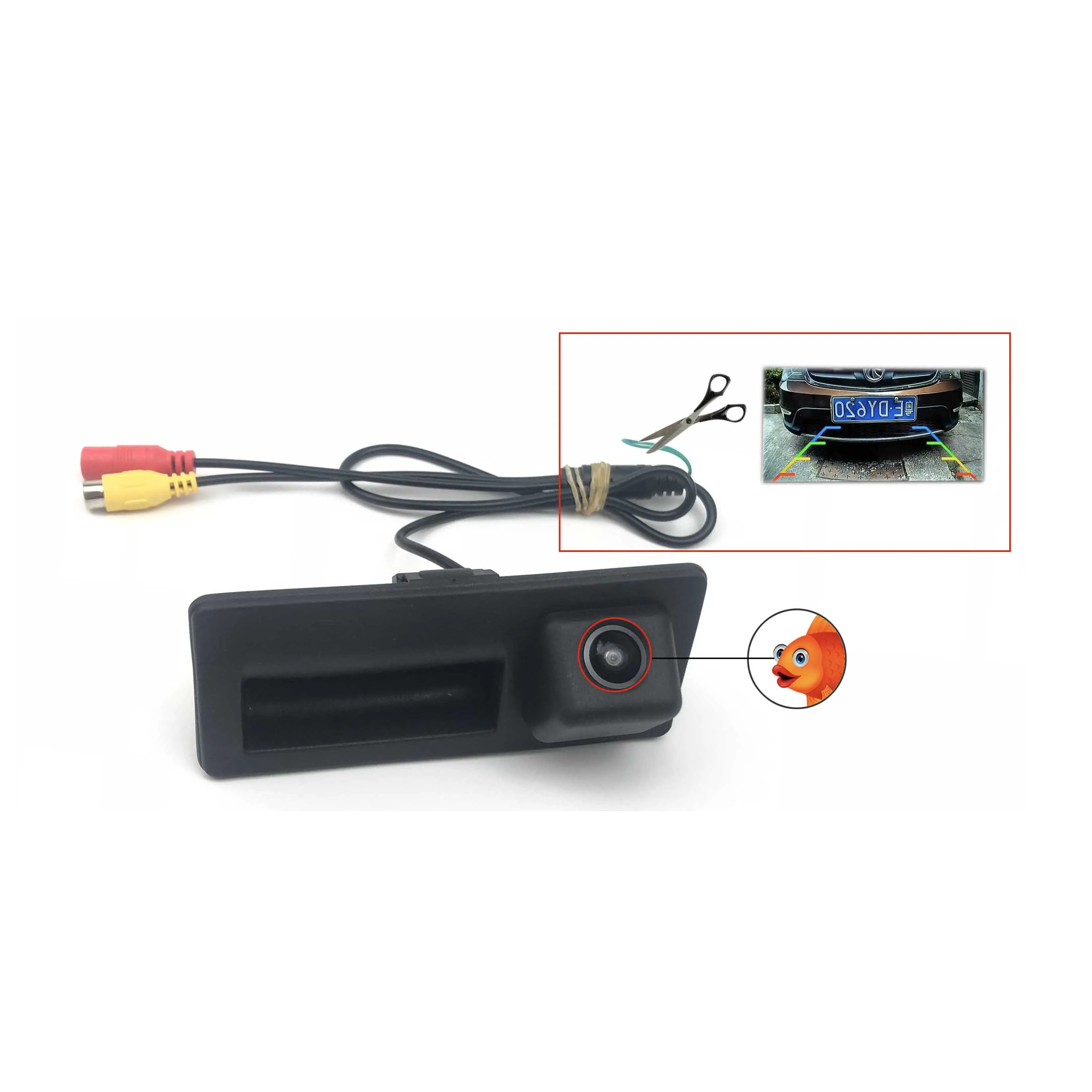 VKAUTO Trunk Handle Rear View Camera For SEAT Alhambra 7N MPV 2010 ~2019 HD CCD Night Vision Reversing Backup Parking Camera