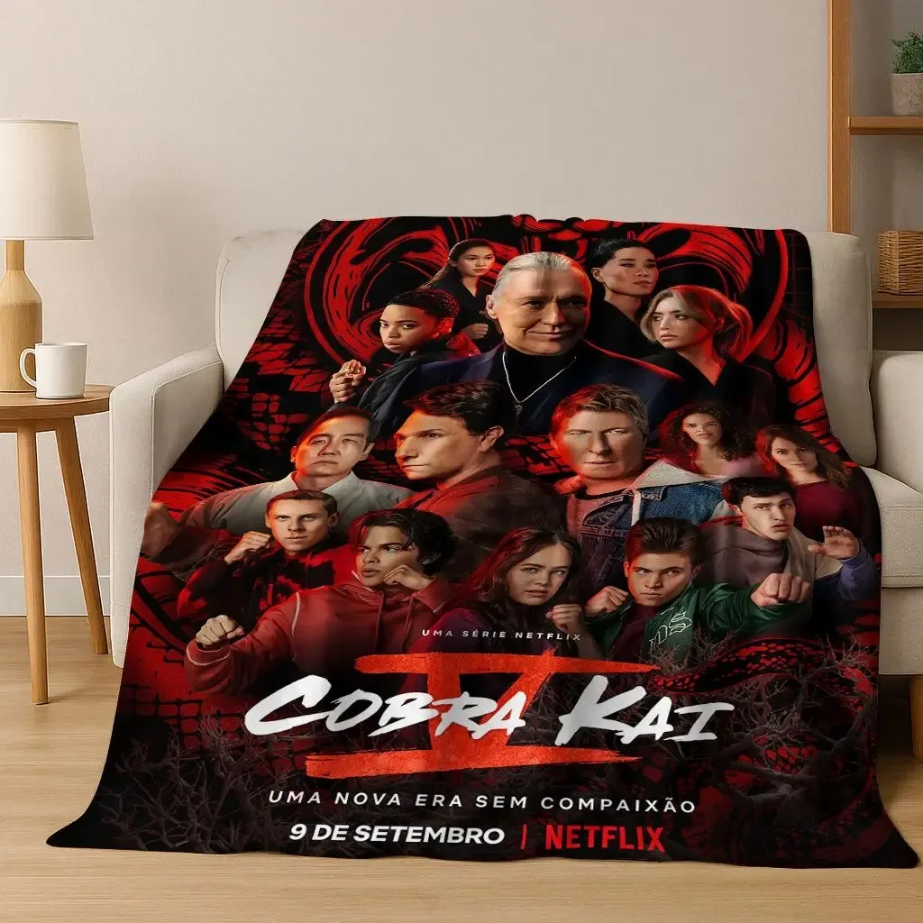 Cobra Kai Karate Daniel LaRusso Johnny Art Flannel Blanket,Cozy Soft Throw Blanket for Home Bedroom Bed Sofa Picnic Cover Gift