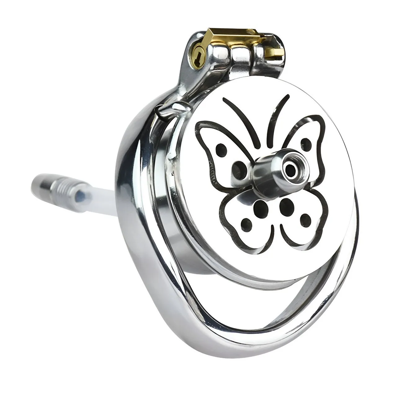 Butterfly penis glans stainless steel metal chastity lock, male device lock, birdcage chastity device wholesale agent sex toys
