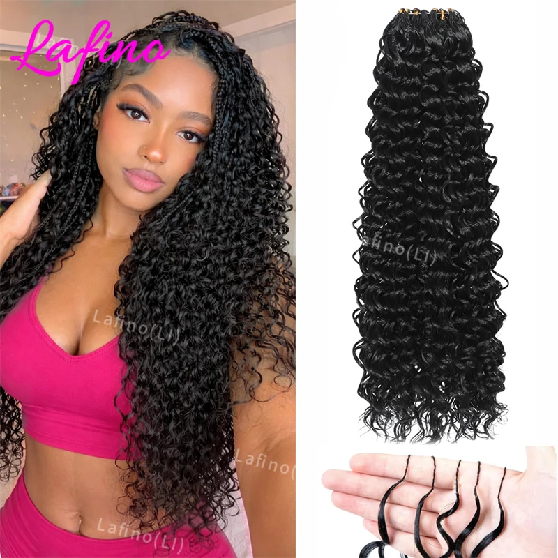 Extensions de cheveux humains bouclés au crochet de 30 pouces, petites spirales, boucles profondes Pixie, cheveux au crochet pré-séparés, tresses sans nœuds Miracle Knot Brai