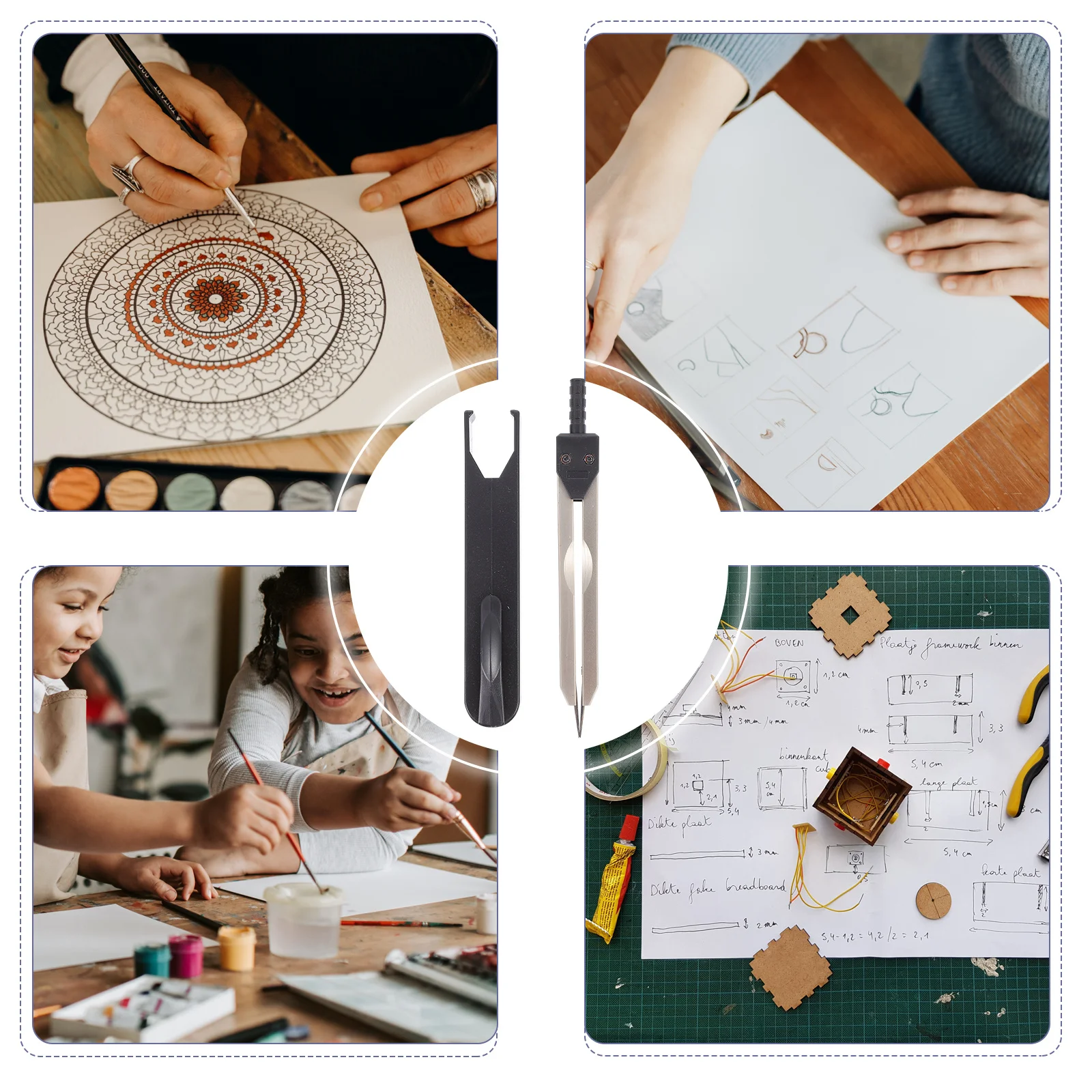 เครื่องมือวัดแบบคาลิปเปอร์สำหรับการวัดคลื่นไฟฟ้าหัวใจ (ECG/EKG) พร้อมกล่องป้องกัน แขนปรับได้ สำหรับการใช้งานทางการแพทย์