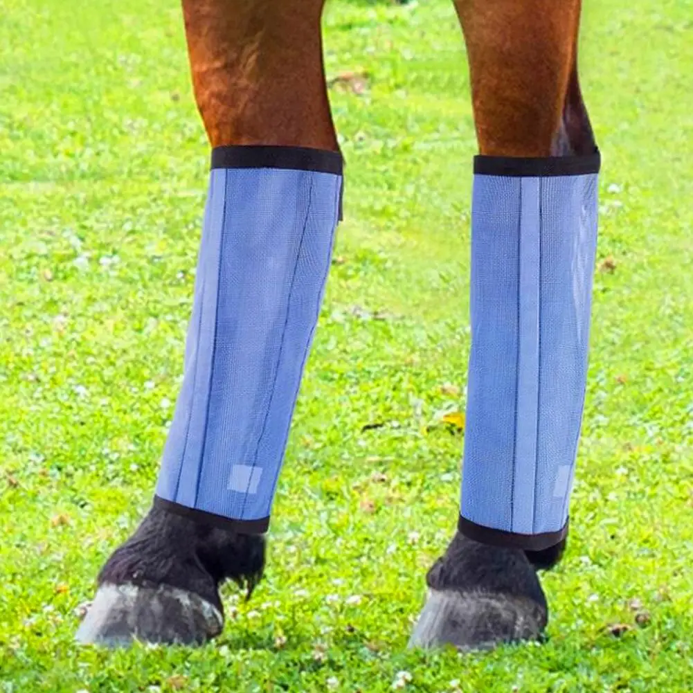 Bottes à mouches en maille pour cheval, housse de protection respirante, leggings de jambe de cheval, protection contre les mouches, les piqûres de moustiques, 1 ensemble