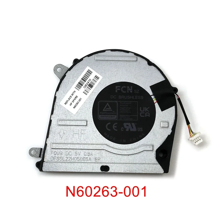 New Original Laptop Cooling Fan For HP Pavilion Plus 14 ey ew TPN-W159 TPN-W160 Cooler FQU9 DC5V 0.8A DFS5L22H05B85A N60263-001