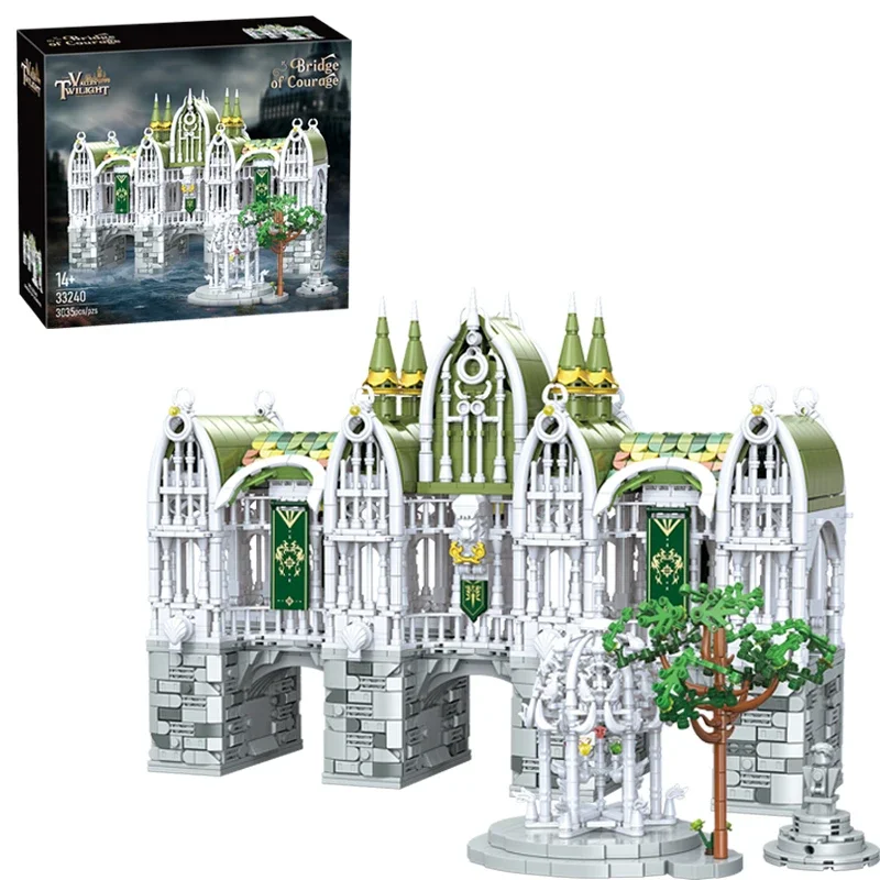 Europese Elf City Bouwstenen Set Negen-in-een Giant Palace Modellen Bakstenen Desktop Decoratie Diy Speelgoed Voor Kinderen Vakantiecadeaus