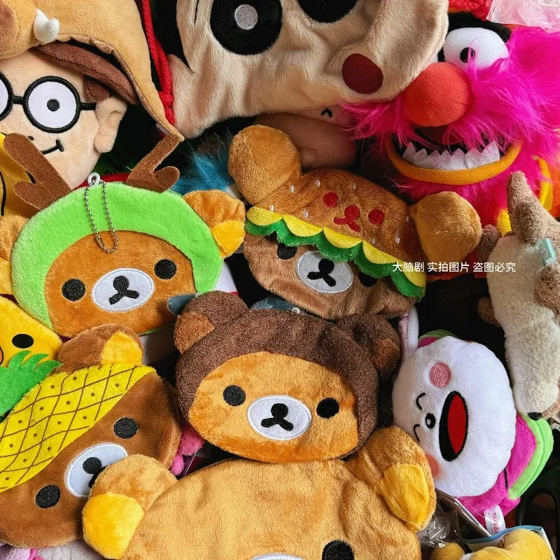 10x13cm piña Rilakkuma arrastre de felpa con cremallera monedero Mini chica bolsa de tarjeta de identificación bolsa de almacenamiento portátil varios regalo colgante