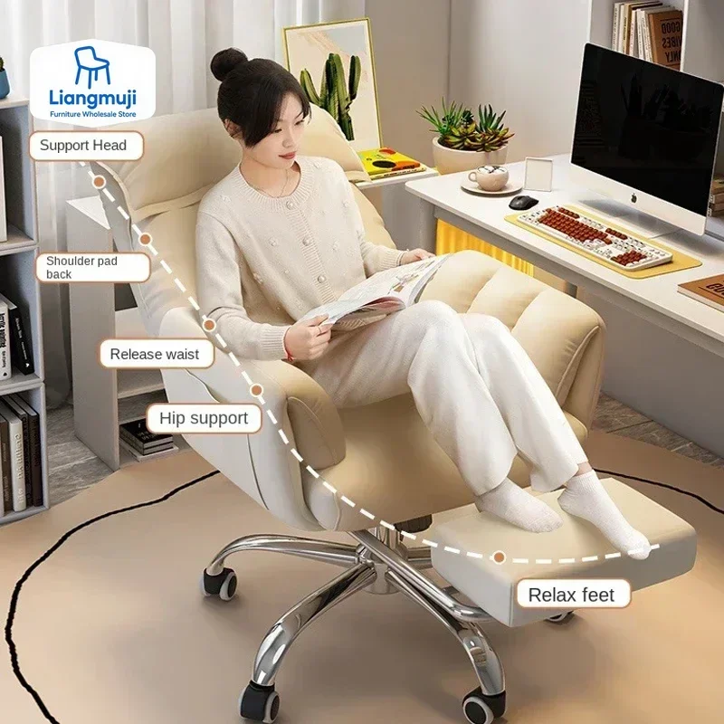 

Soft Comfortable Ergonomic Office Chair Lumbar Support Mesh with 4D Adjustable Armrest Headrest Recliner Leisure Chair Recliners