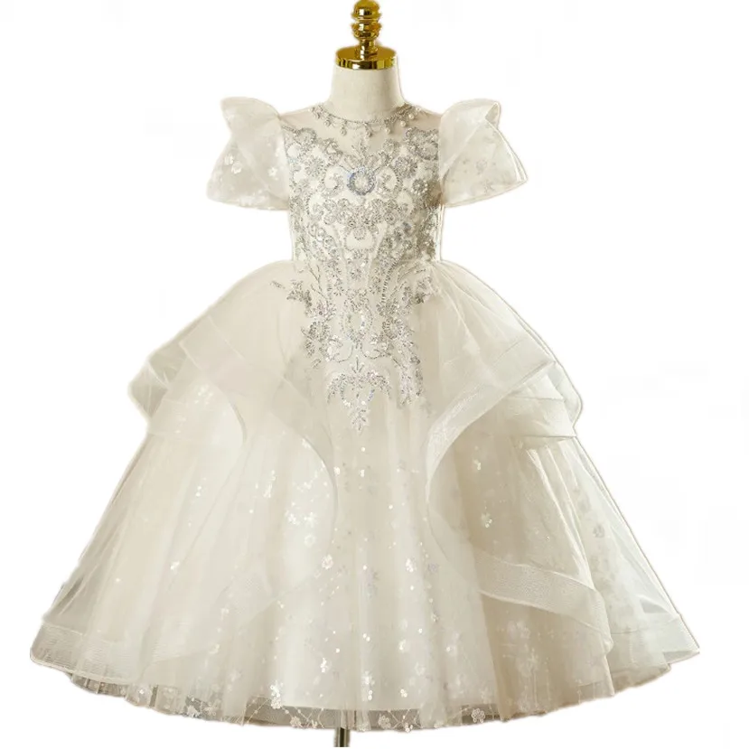 Hochwertige Kinder-Party-Abendkleider für Gastgeber, Klavierauftritte, Geburtstage, Hochzeiten, Blumenmädchen A5068 Großhandel – Detail 7