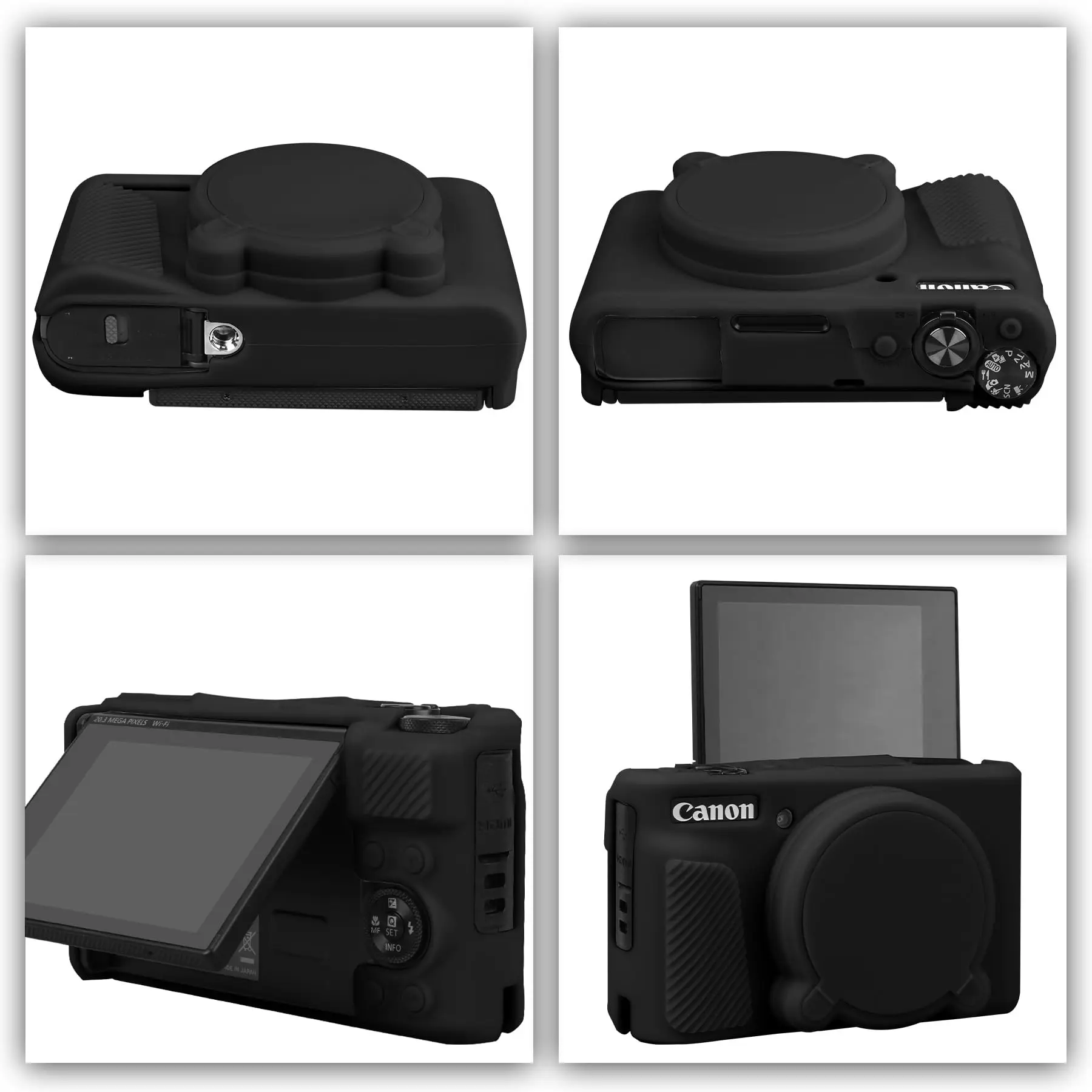حافظة كاميرا لكاميرا Canon PowerShot SX740 / SX730 الرقمية، حقيبة واقية من السيليكون الناعم ملحقات غطاء العدسة القابلة للإزالة #4