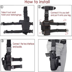 حافظة مسدس الساق اليمنى واليسرى ، Glock 17 ، M9 ، P226 ، CZ 75 ، Glock 17 ، مسدس الساق ، مسدس Airsoft قابل للتعديل ، حقيبة صيد رياضية خارجية أعلى 6 مبيعات غلاك الساق الحافظة - رقم 1