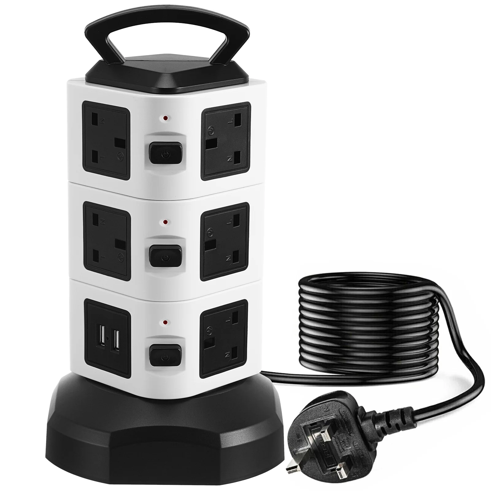 

Smart Power Strip Tower Extension Lead Household Outlet Cord Surge Protector PC