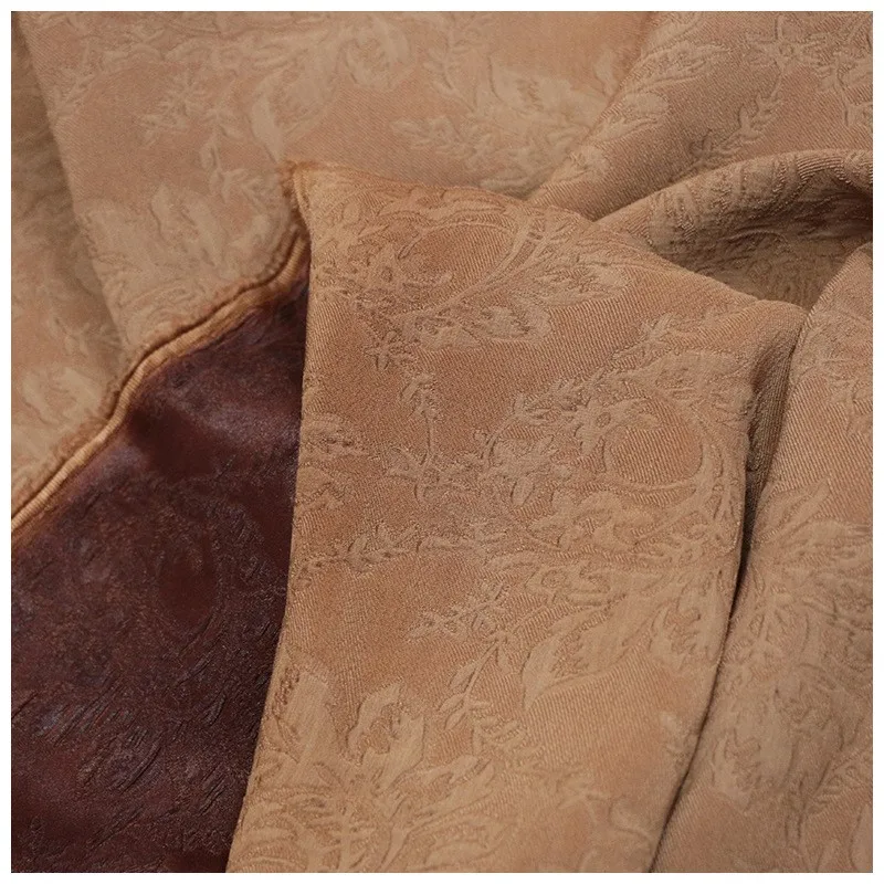 Silk Crowne crepe embossed jacquard 6A red gauze fabric old material clothing design