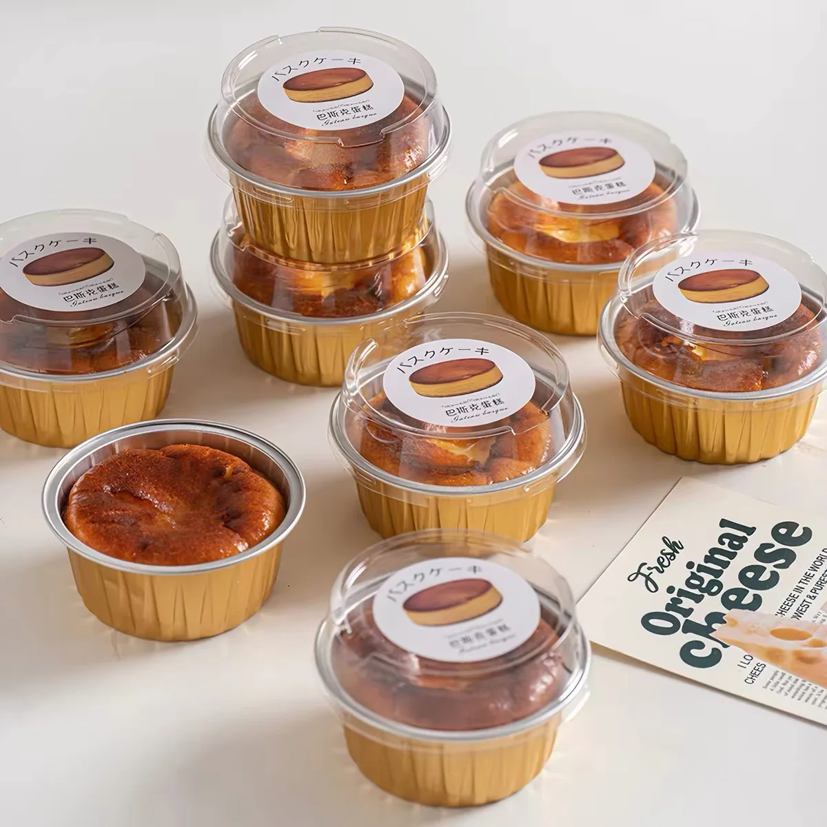 Tin Foil Bowl Aluminum Foil Box Baking-Resistant Cupcake Semi-Cooked Cheese Box Cheese Cup Baked Milk Baked Egg Rice Cake Caramel Pudding 100Pcs