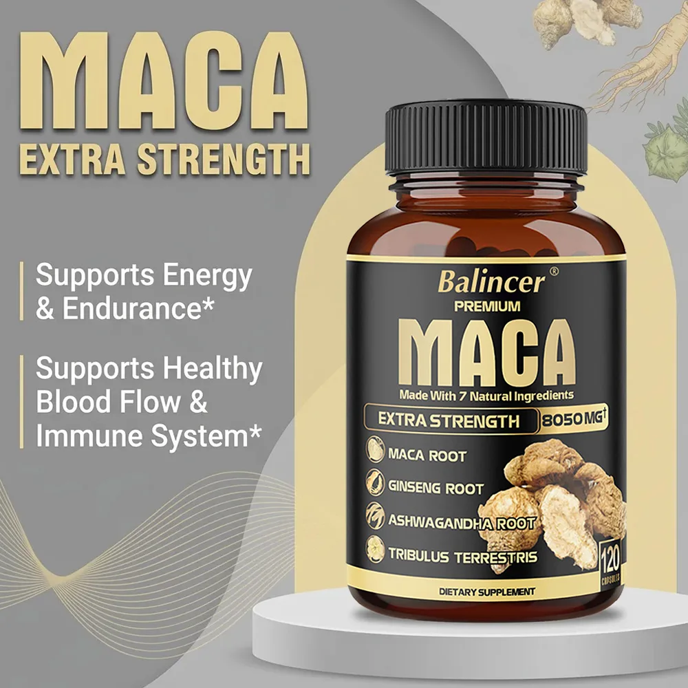 7in1 Premium Maca Root Capsules with Ashwagandha, Ginseng and More - Natural Energy, Performance and Mood Support
