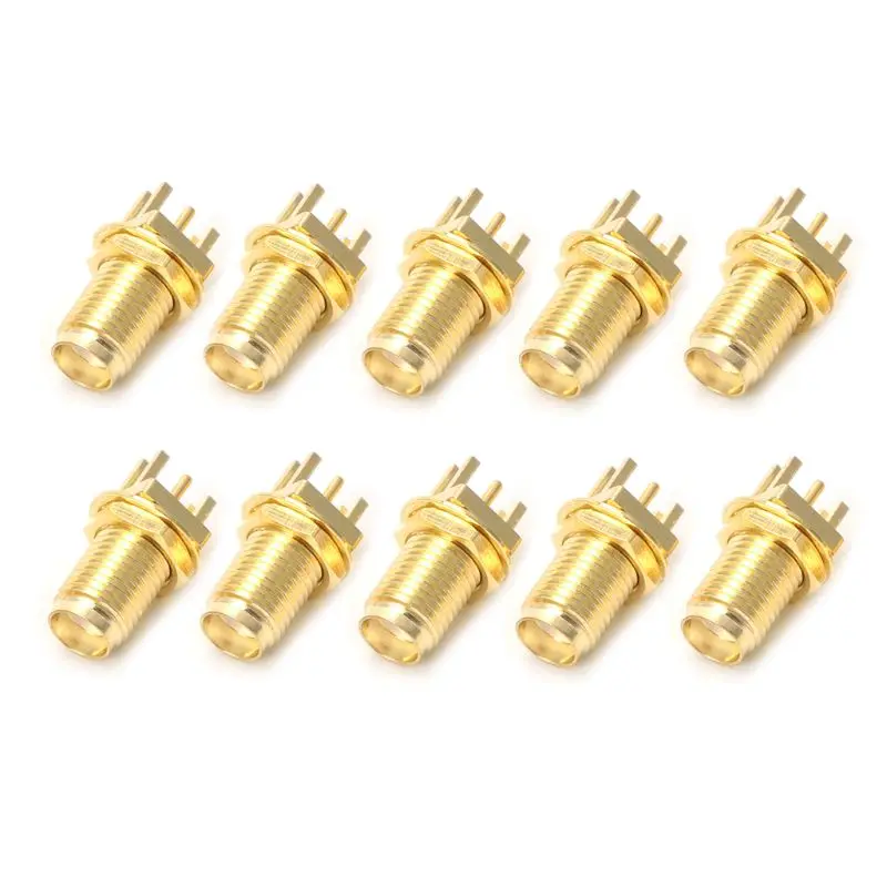 10 Pçs/set Final Lançamento PCB Mount Mount SMA Fêmea Jack Adaptador de Conector RF Reto