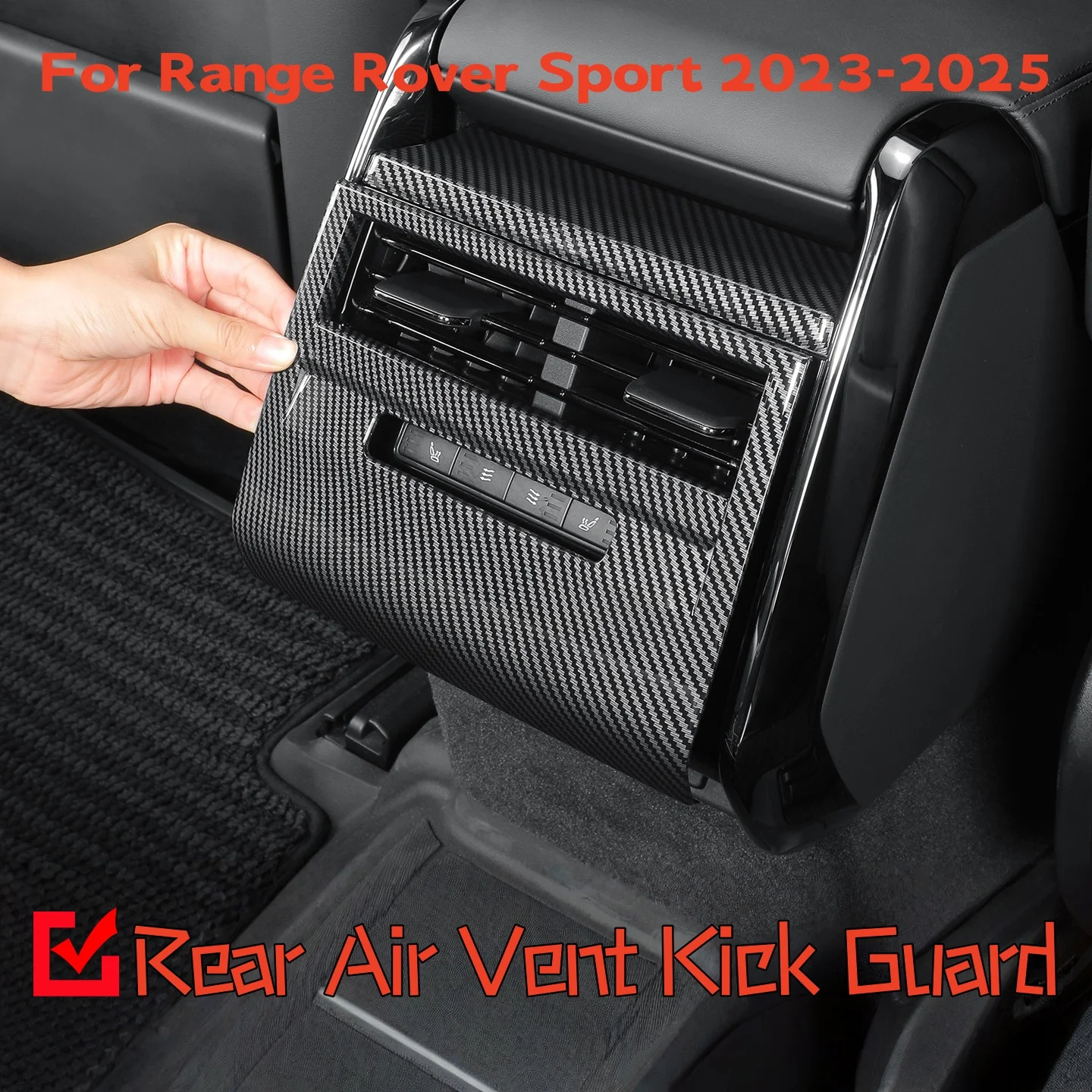 

For Land Rover Range Rover Sport 2023-2025 ABS Carbon Fiber Car Rear Air Conditioning Vent Side Decorative Strip Car Accessories