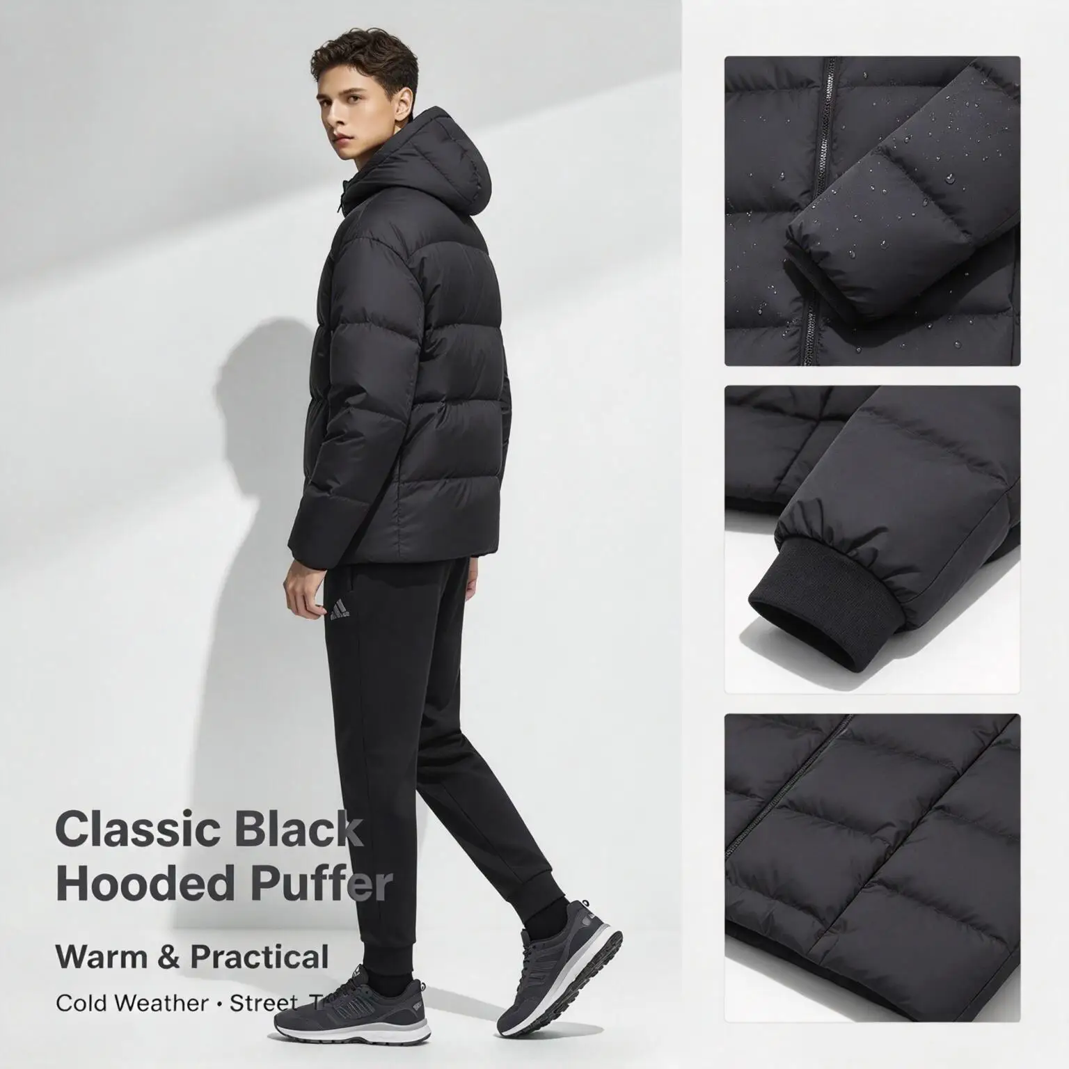 Adidas BASIC DOWN JKT KC2478 Men's Warm Hooded Casual Light Down Jacket Free returns