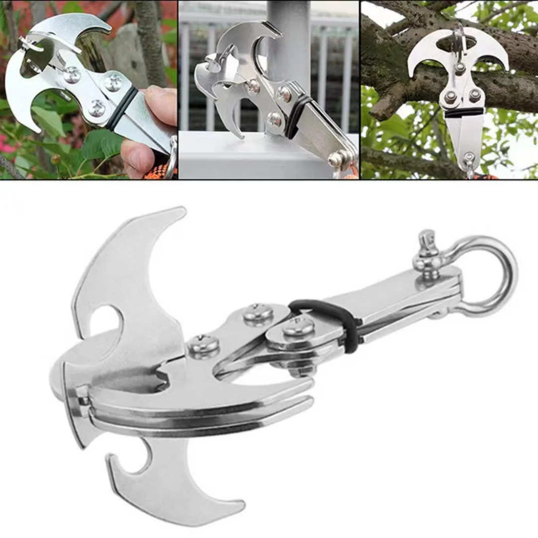 Stainless Steel Folding Gravity Grab Hook Multifunctional Survival Claw For Rock Climbing Mountaineering Outdoor Emergency Rescu