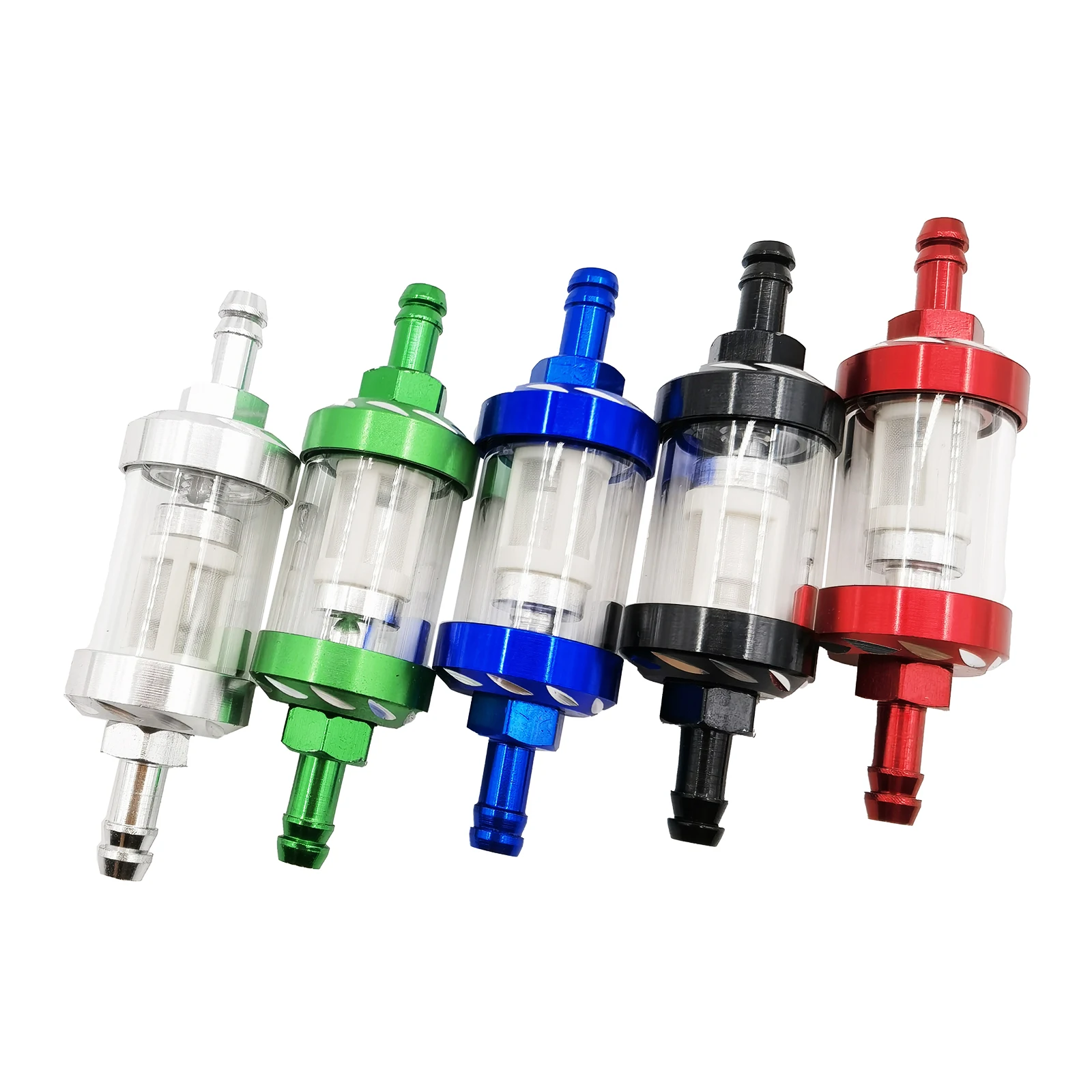 8mm Motorcycle Inner Fuel Filter Gasoline Filters + Petrol Fuel Line Hose + Clips Moto Scooter Dirt Bike CNC Aluminium Alloy image 4