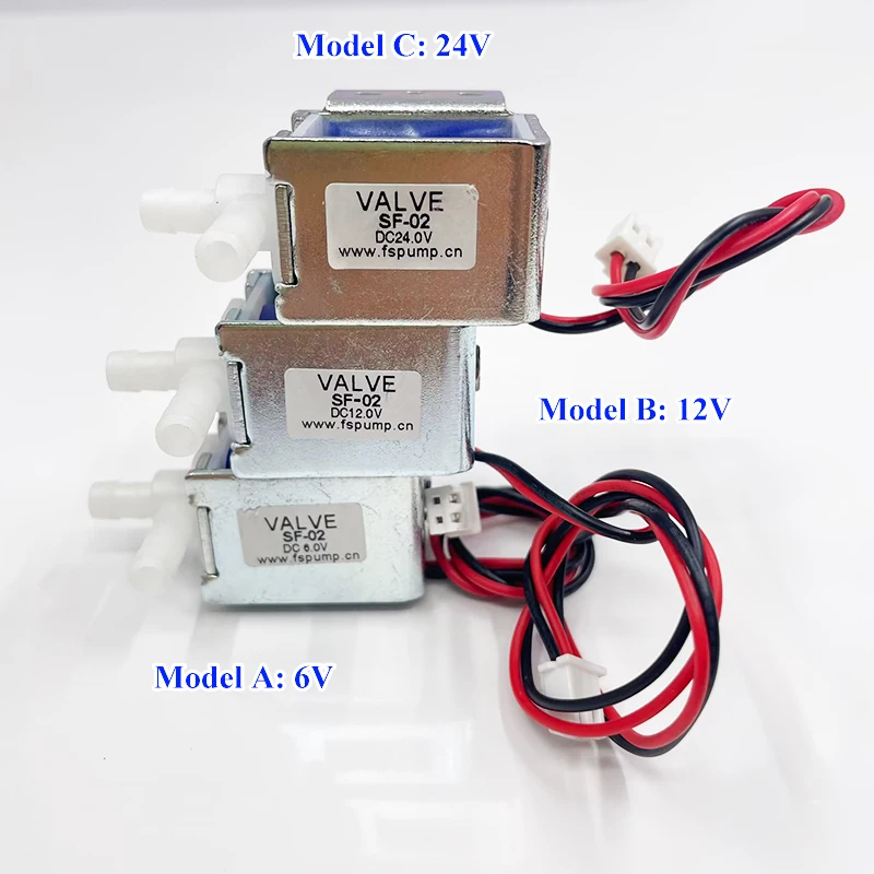 Micro mini électrovanne électrique, DC 6V, 12V, 24V, N/C, débit 7L/min, vanne d'air et d'eau normalement fermée, pression maximale 450 mmhg