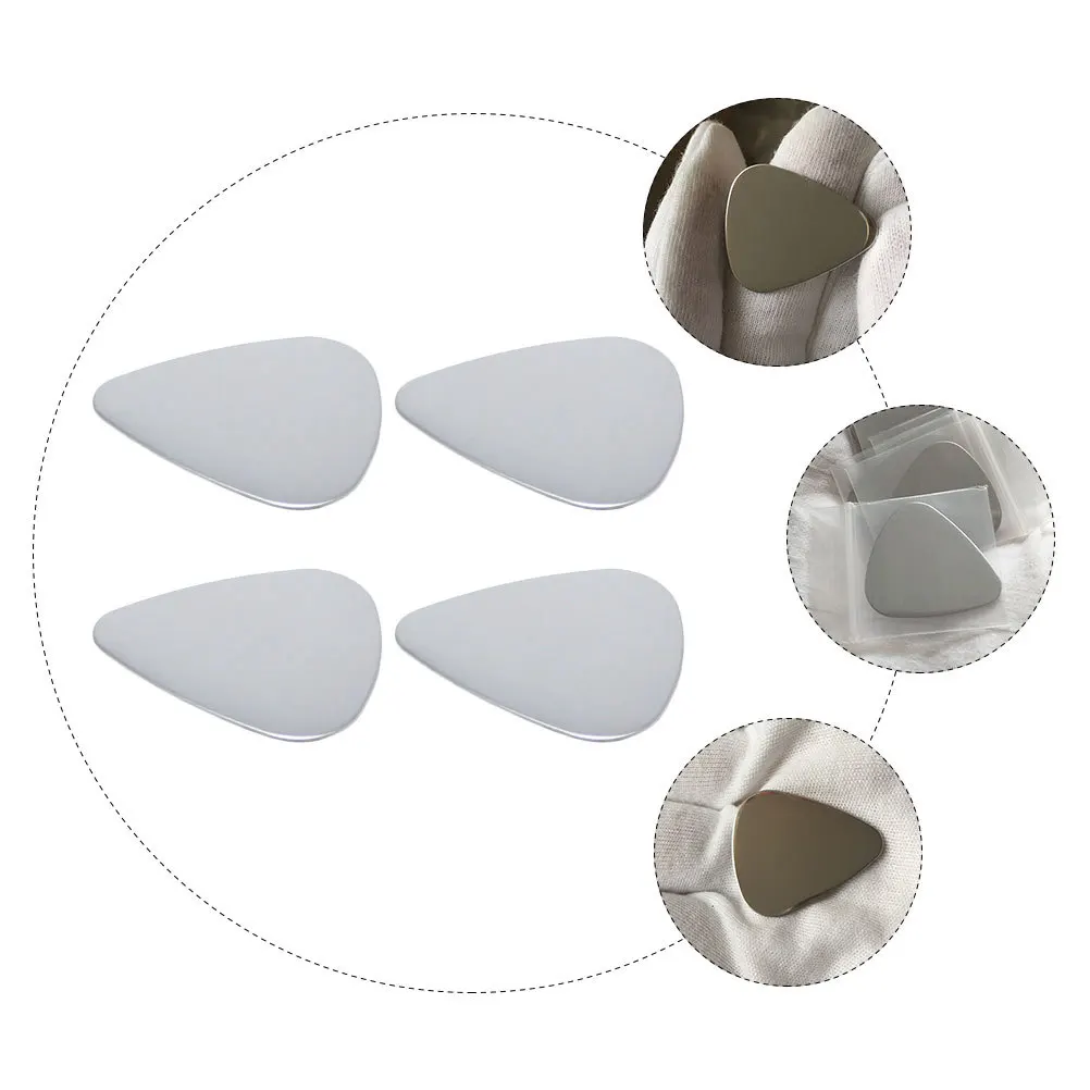

4pcs Stainless Steel Guitar Picks For Electric Acoustic Bass Ukulele Plectrum Durable Tone Enhanced Instrument Parts Accessory