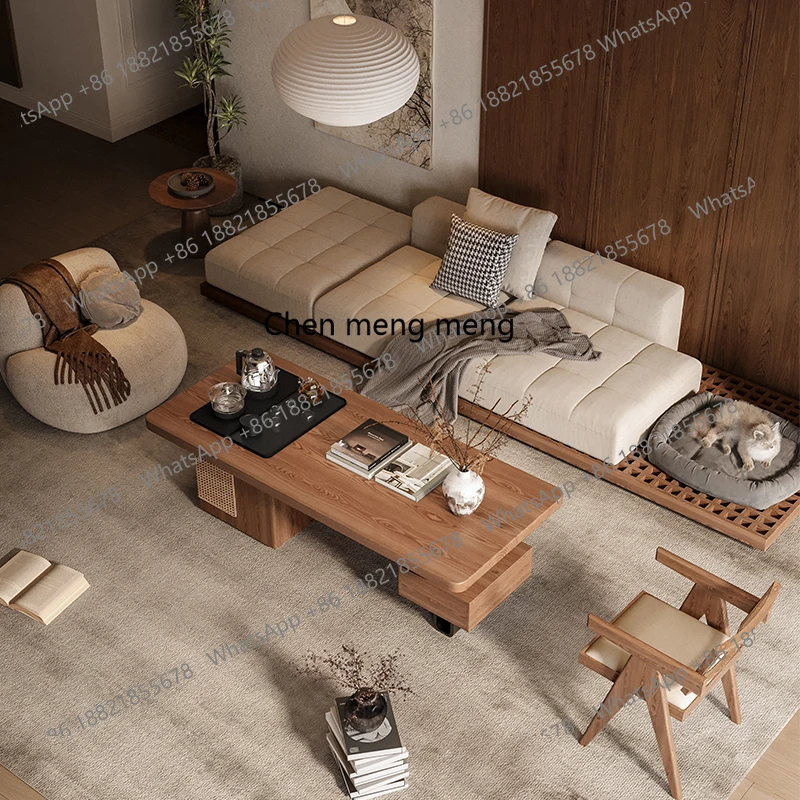 

New Chinese Style Song Dynasty Aesthetic Cotton Linen Sofa and Coffee Table Set Modern Simple Living Room Home Office Sofa