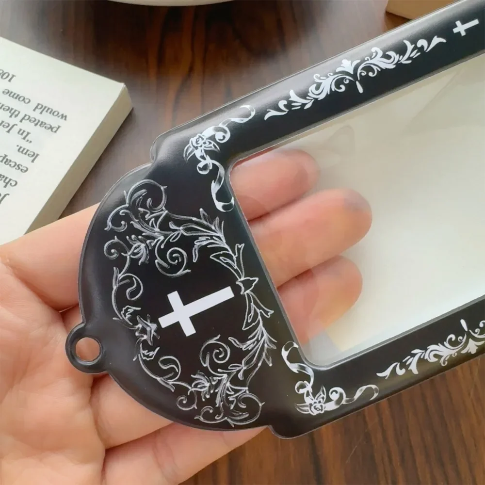 Gothic Dark Series PVC Card Sleeve with Spring Rope 3 Inches Kpop Idol Love Bean Star Small Card Storage Pendant Cards Holder