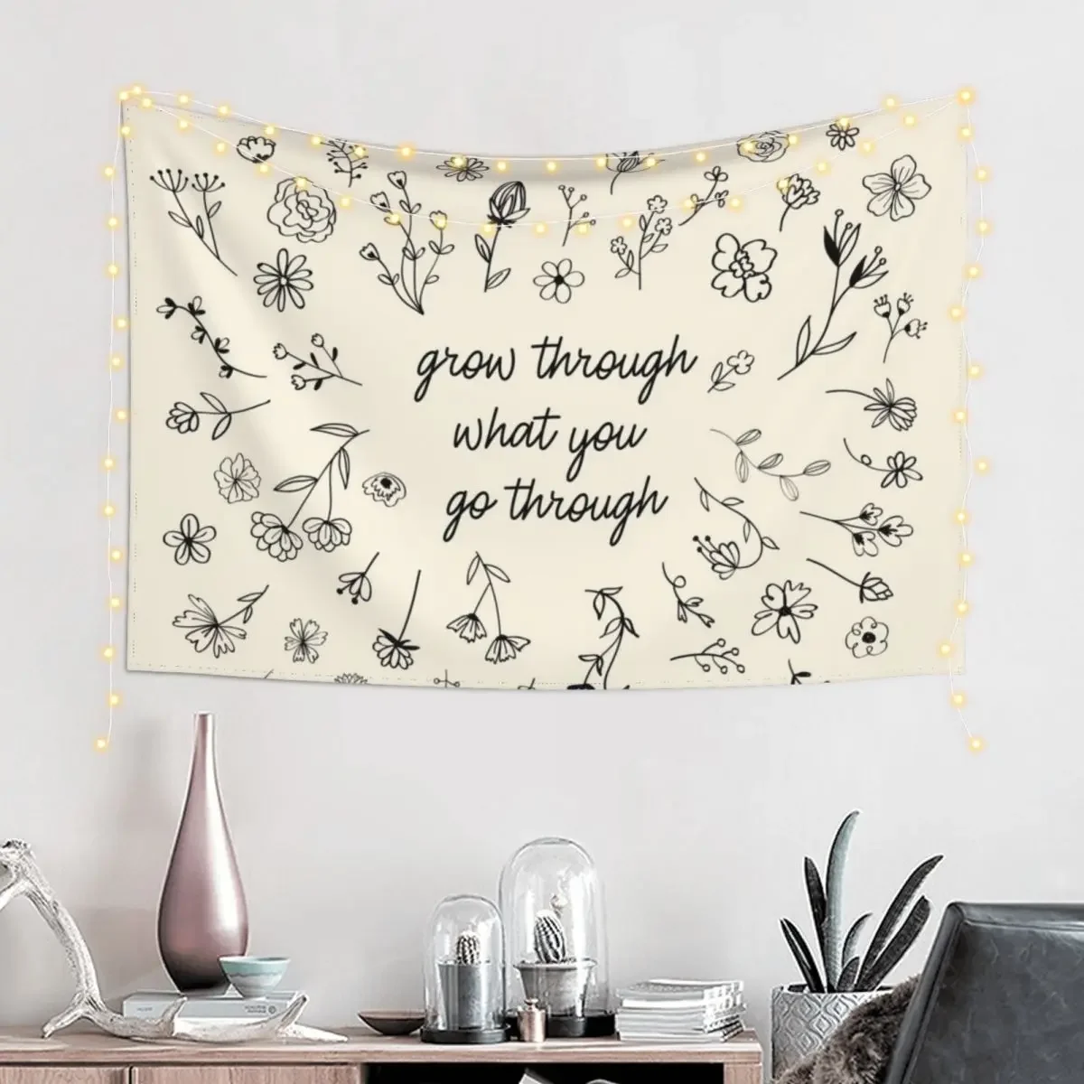 Go Through What You Grow Through Tapestry Room Decor Cute Room Decoration Accessories Wall Decor Cute Room Decor Tapestry