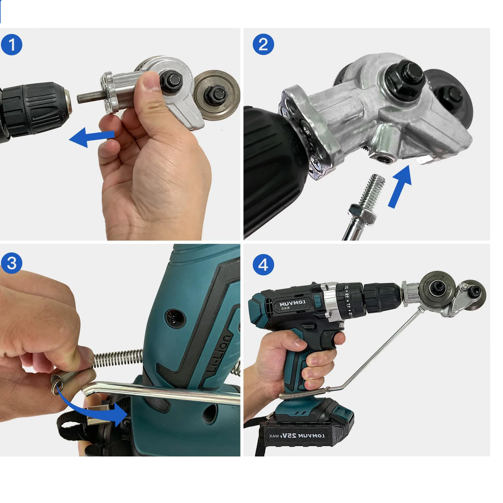 Electric Drill Plate Cutter, Metal Nibbler Drill Attachment, Sheet Metal Cutter with Adapter DIY Drill Attachment for Cutting