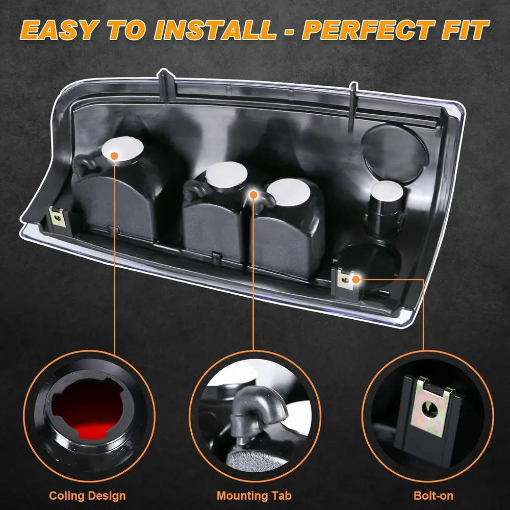 1999-2006 تشيفي سيلفرادو 1500 2500 3500 أضواء خلفية سوداء/دخان للسائق والراكب