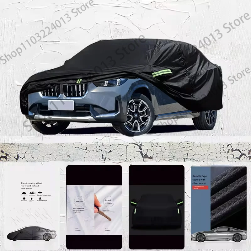 

For BMW X1 Car cover Exterior Car Cover Black Outdoor Protection Full Car Covers Waterproof Sunshade Anti UV Snow Cover