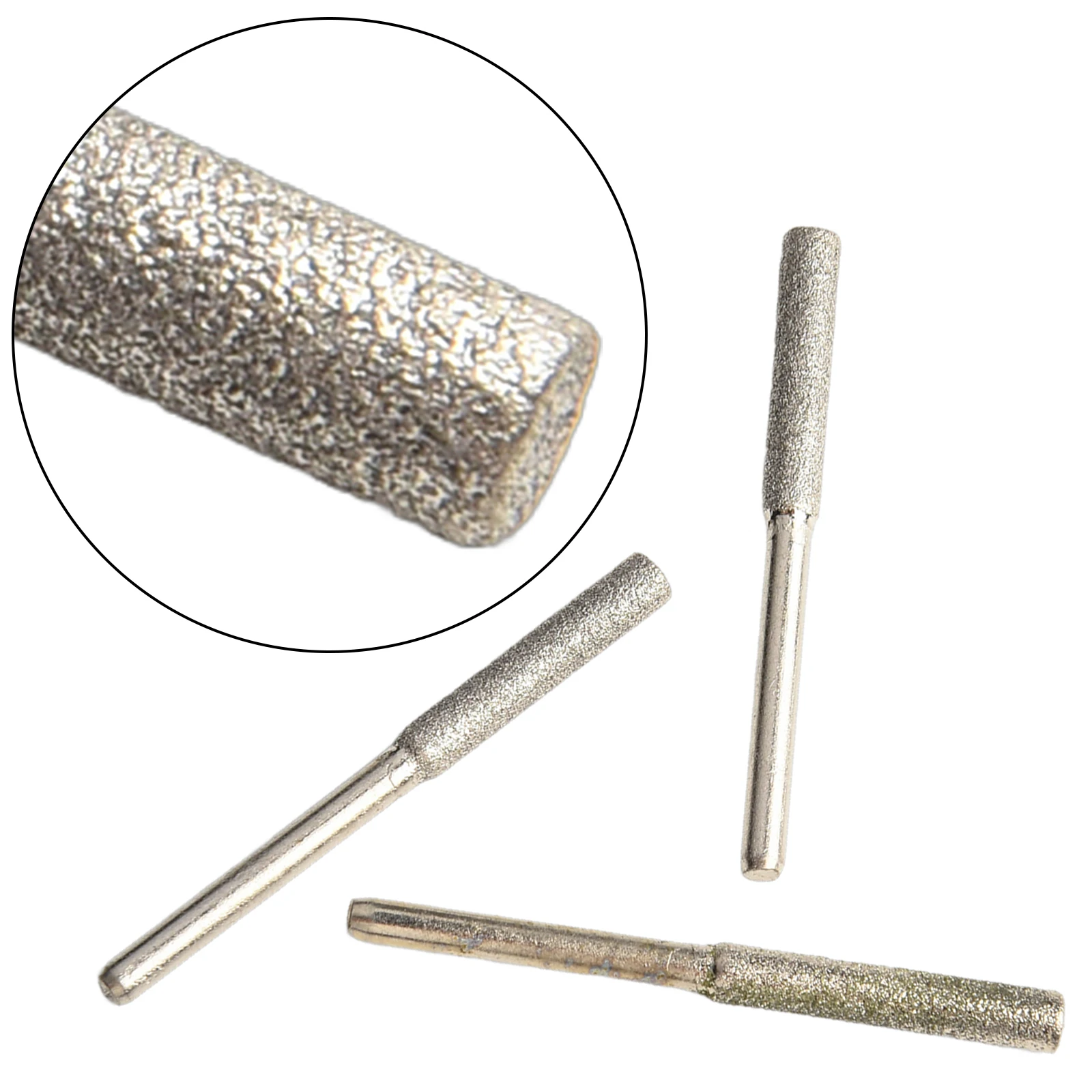 3pcs Coated Cylindrical Burr Chainsaw Ener Grinder Chain Saw Grinding Whetstone Rotary Grinding Tool Polishing Head New