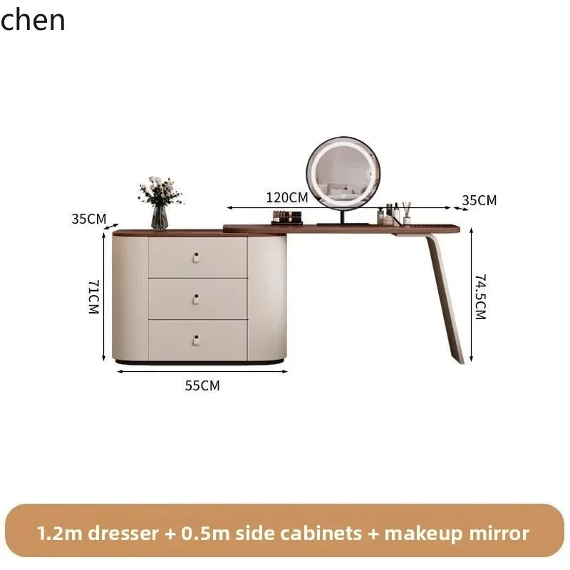 e1-  Bedroom Dressing Table Desk Chest of Drawers Integrated Storage Cabinet Combination Multifunctional Bedside