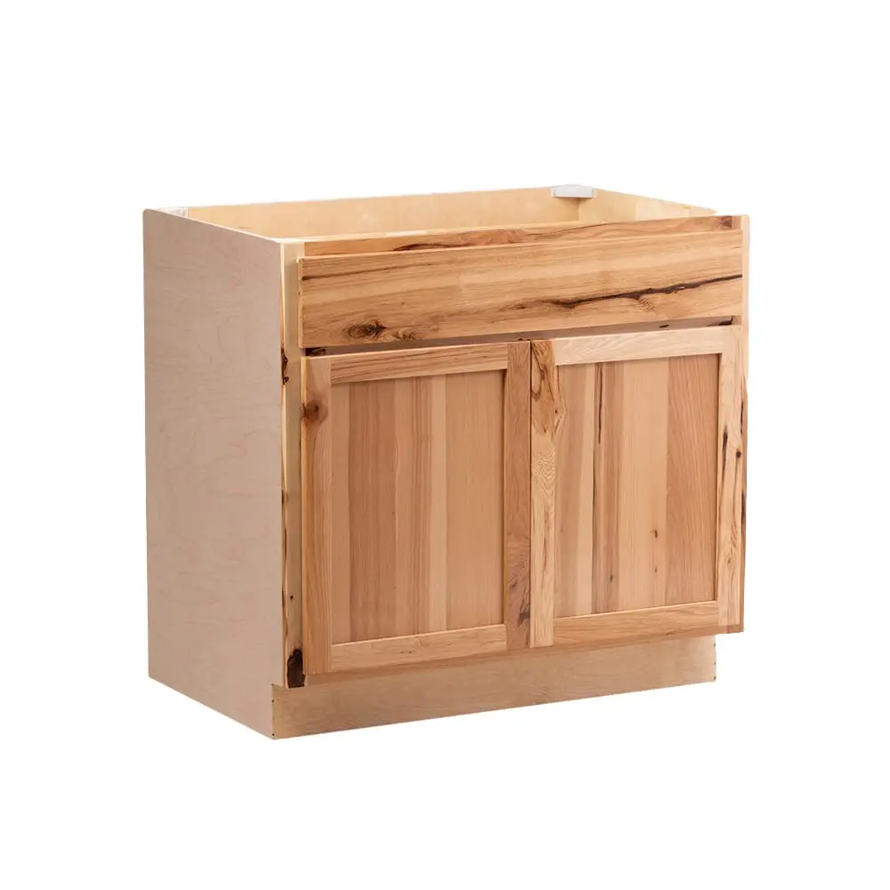 Ready-to-Assemble, Base Kitchen Cabinets, Shaker Style, Made in America (Rustic Hickory, 36