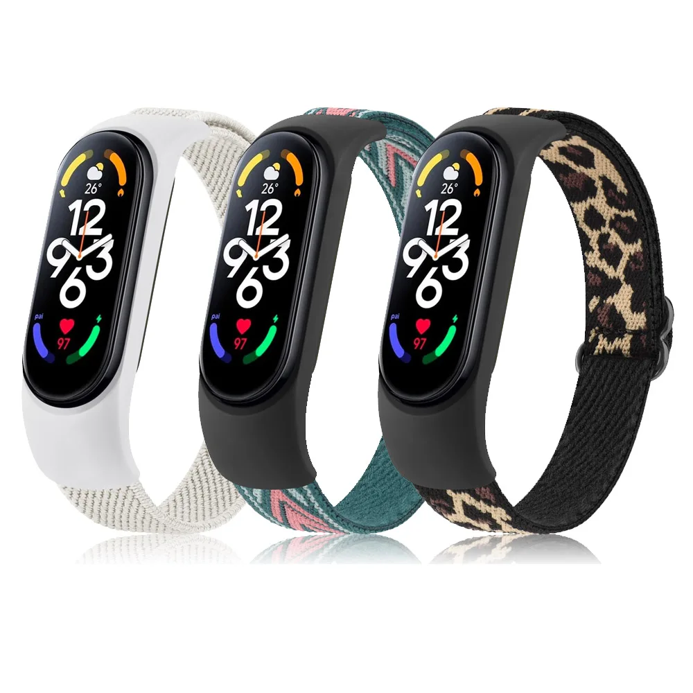 Nylon Elastic Strap For Xiaomi Mi Band 7 6 5 4 3 Bracelet Adjustable Sport  Wristband For Xiaomi Miband 7 6 5 4 3 Watchband