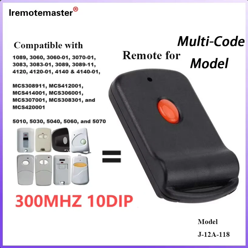 2026 New For Multi-Code Model 3060 3089 10 Dip Switch Garage Door Remote Control 300MHz Transmitter 308911 EZ CODE Gate Opener