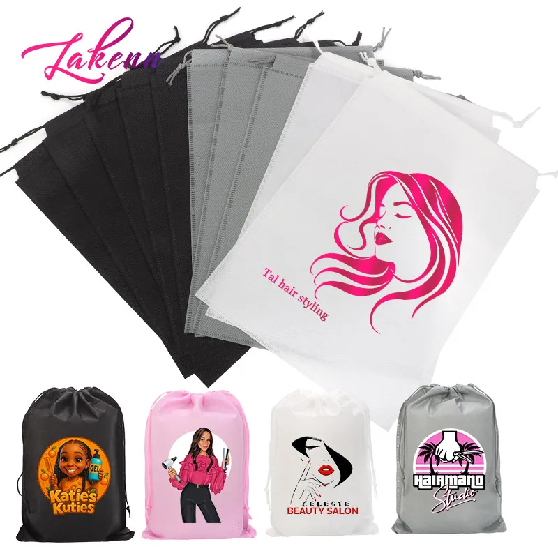 Wig Bags Personalized Logo Dust-Proof Wig Storage Bags With Handle Hair Extensions Organizer Space Saving Hair Wig Accessories