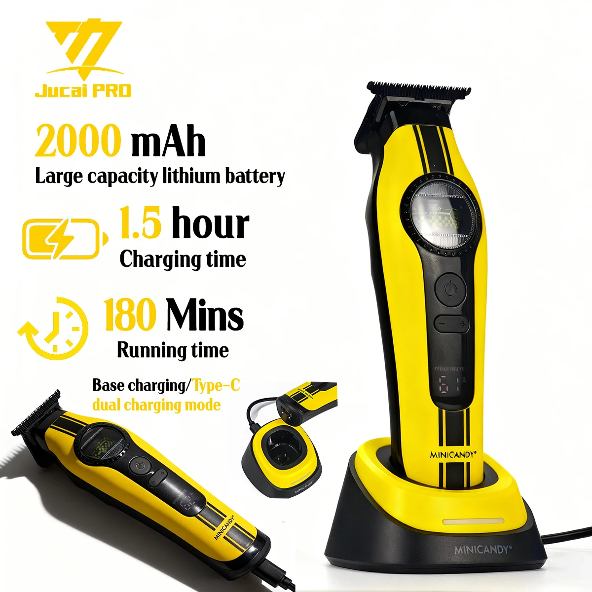 MINICANDY F2 المهنية الرجال الشعر المتقلب 8000 دورة في الدقيقة الخارجية الدوار فرش السيارات الحلاق DLC شفرة مقص الشعر صالون الاستخدام