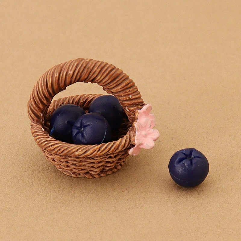 1:12 Dollhouse Miniature Fruit Basket Strawberry Blueberry Orange