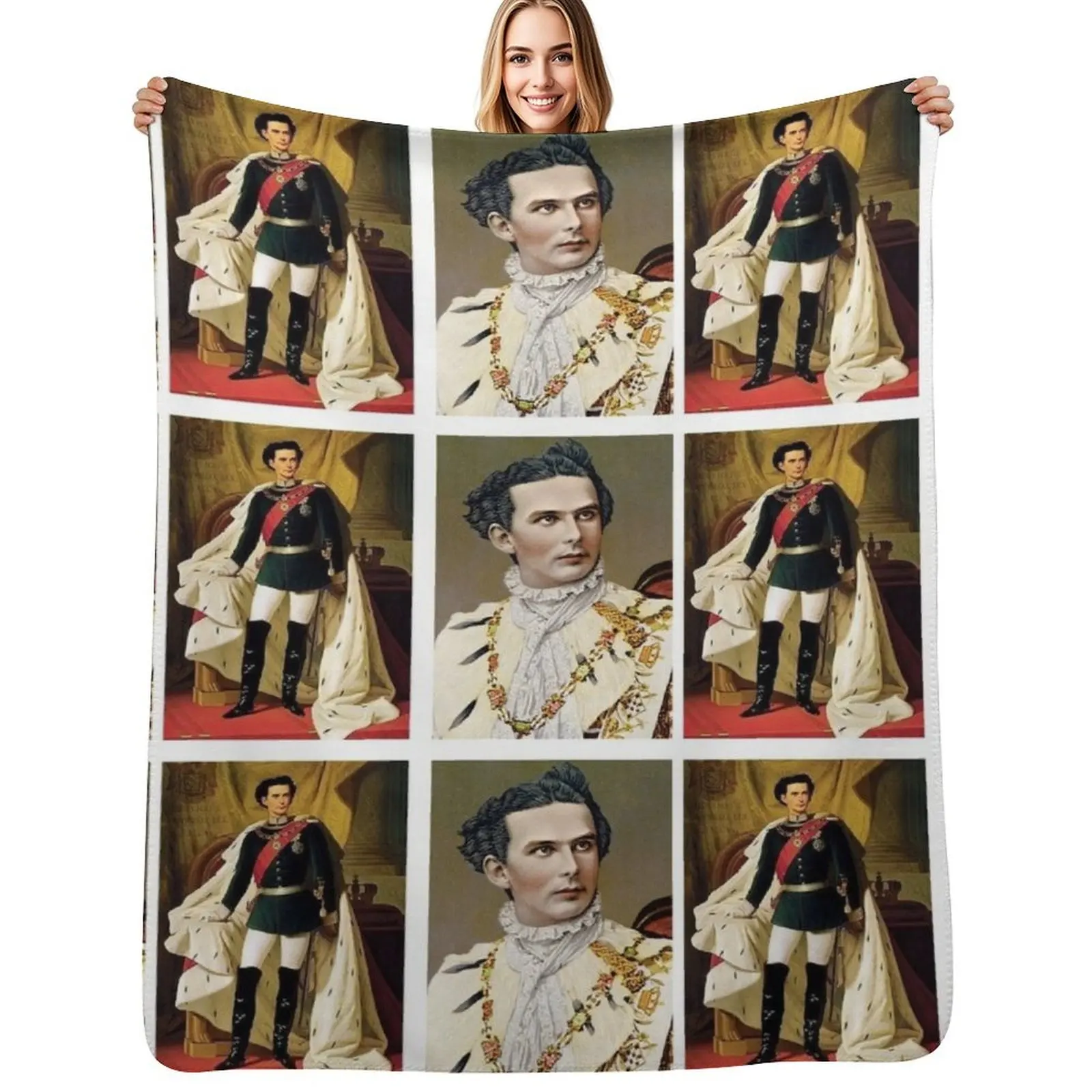 Bavarian King Ludwig II Throw Blanket Stylish Warm Blanket for Living Room Bedroom