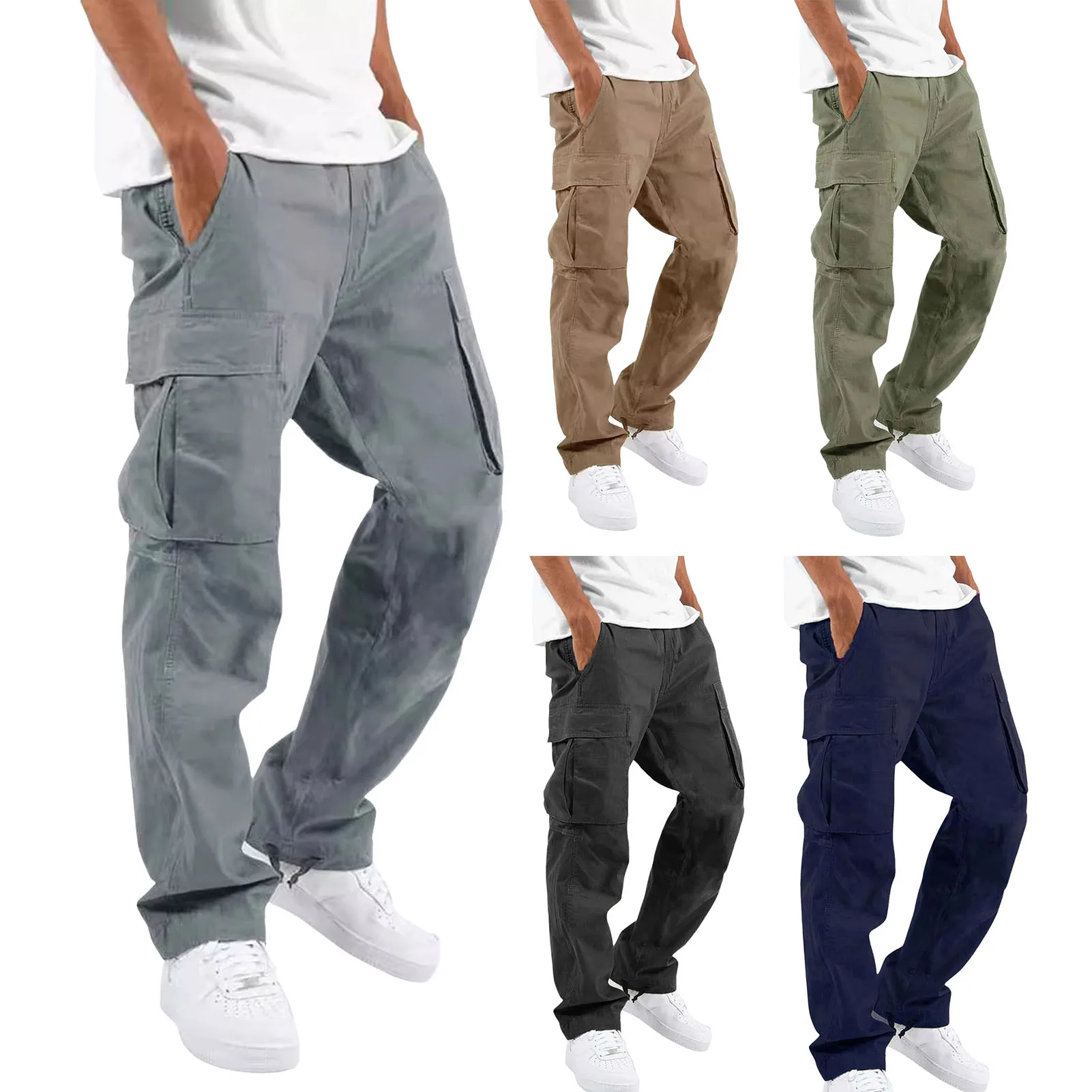 Heren Broek Zijzakken Cargo Harembroek Rits Black Hiphop Casual Heren Joggingbroek Mode Casual Streetwear Broek